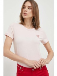 μπλουζάκι guess χρώμα: ροζ