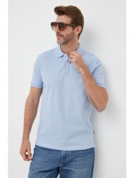 βαμβακερό μπλουζάκι πόλο boss χρώμα: μοβ
