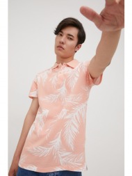 βαμβακερό μπλουζάκι πόλο jack & jones χρώμα: ροζ 50% βαμβάκι, 50% οργανικό βαμβάκι