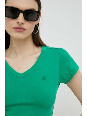 βαμβακερό μπλουζάκι g-star raw χρώμα πράσινο
