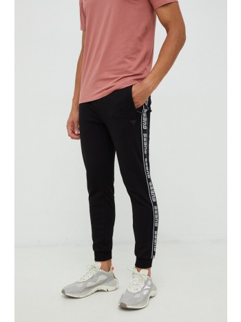παντελόνι φόρμας guess χρώμα μαύρο 95% βαμβάκι, 5% σπαντέξ