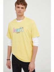 βαμβακερό μπλουζάκι levi`s χρώμα: κίτρινο 100% βαμβάκι