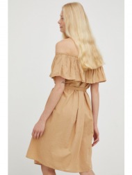 φόρεμα mustang χρώμα: μπεζ, 60% βαμβάκι, 40% modal