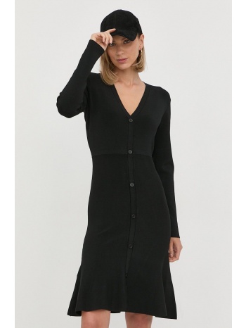 φόρεμα karl lagerfeld χρώμα μαύρο 70% βισκόζη, 26% νάιλον