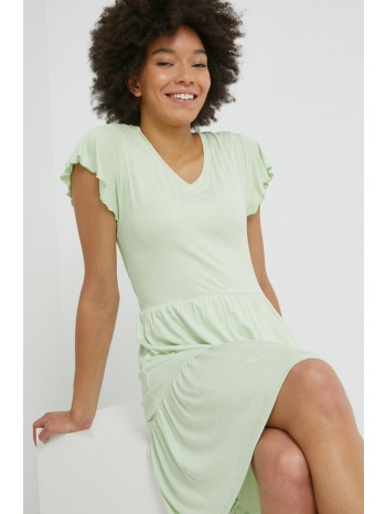 φόρεμα pieces χρώμα πράσινο, 95% lenzing ecovero βισκόζη