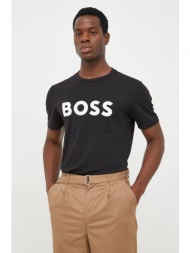 βαμβακερό μπλουζάκι boss boss casual χρώμα: μαύρο 100% βαμβάκι