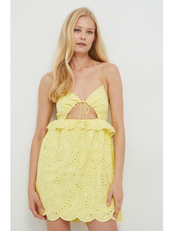 φόρεμα for love & lemons χρώμα κίτρινο κύριο υλικό 100%