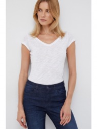 μπλουζάκι sisley χρώμα: άσπρο 50% βαμβάκι, 50% modal