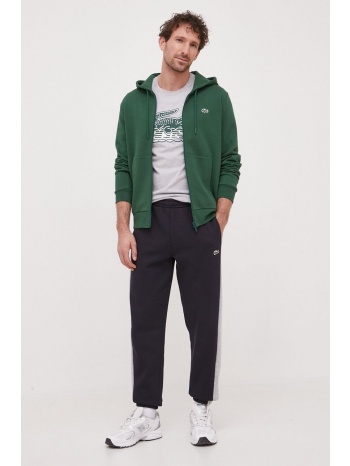 μπλούζα lacoste χρώμα πράσινο, με κουκούλα κύριο υλικό