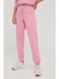 παντελόνι φόρμας dkny χρώμα: ροζ 60% βαμβάκι, 40% ανακυκλωμένος πολυεστέρας