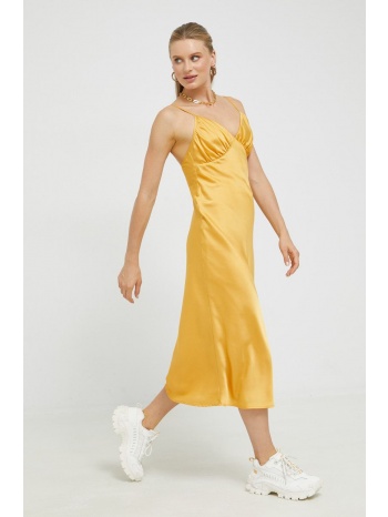 φόρεμα abercrombie & fitch χρώμα πορτοκαλί, 100%