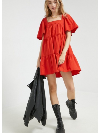 φόρεμα abercrombie & fitch χρώμα κόκκινο, 60% βαμβάκι, 40%