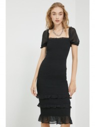 φόρεμα abercrombie & fitch χρώμα: μαύρο, υλικό 1: 100% πολυεστέρας
υλικό 2: 100% βισκόζη