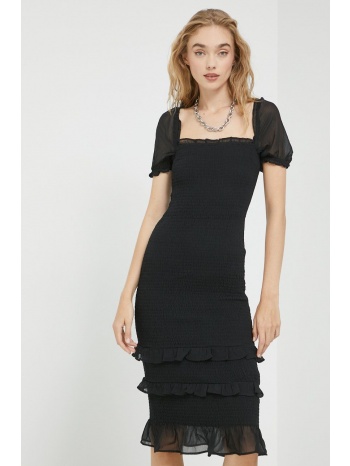 φόρεμα abercrombie & fitch χρώμα μαύρο, υλικό 1 100%