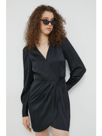 φόρεμα abercrombie & fitch χρώμα μαύρο, κύριο υλικό 54%