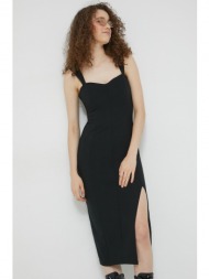φόρεμα abercrombie & fitch χρώμα: μαύρο, 95% πολυεστέρας, 5% σπαντέξ