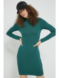 φόρεμα hollister co. χρώμα: πράσινο, 67% βισκόζη, 28% πολυεστέρας, 5% σπαντέξ