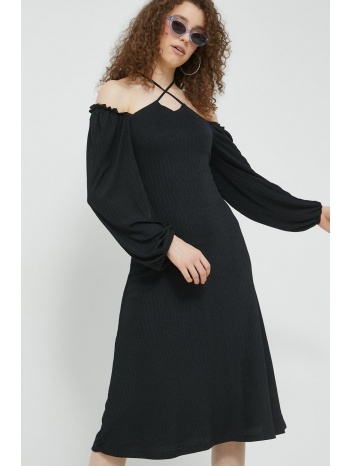 φόρεμα hollister co. χρώμα μαύρο, κύριο υλικό 97%