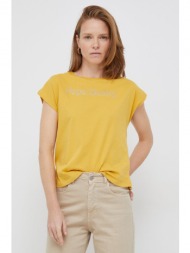 βαμβακερό μπλουζάκι pepe jeans χρώμα: κίτρινο 100% βαμβάκι