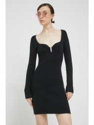 φόρεμα abercrombie & fitch χρώμα: μαύρο, 52% βαμβάκι, 31% νάιλον, 16% βισκόζη, 1% σπαντέξ