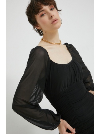 φόρεμα hollister co. χρώμα μαύρο κύριο υλικό 94%