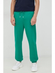 βαμβακερό παντελόνι united colors of benetton χρώμα: πράσινο 100% βαμβάκι