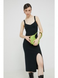 φόρεμα abercrombie & fitch χρώμα: μαύρο, 70% βισκόζη, 30% νάιλον