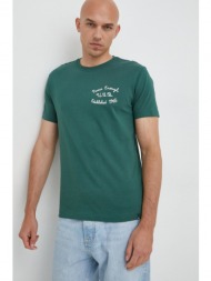 βαμβακερό μπλουζάκι united colors of benetton χρώμα: πράσινο 100% βαμβάκι