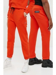 παντελόνι φόρμας kangol unisex, χρώμα: πορτοκαλί 75% πολυεστέρας, 25% βαμβάκι