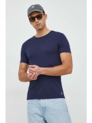 βαμβακερό μπλουζάκι polo ralph lauren 3-pack χρώμα: ναυτικό μπλε 100% βαμβάκι