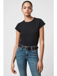 βαμβακερό μπλουζάκι allsaints χρώμα: μαύρο 100% βαμβάκι