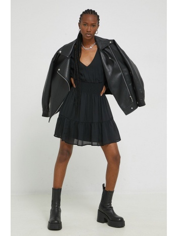 φόρεμα abercrombie & fitch χρώμα μαύρο, κύριο υλικό 100%