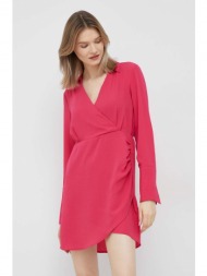 φόρεμα vero moda χρώμα: ροζ, 55% ανακυκλωμένος πολυεστέρας, 42% πολυεστέρας, 3% σπαντέξ