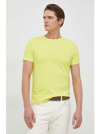 βαμβακερό μπλουζάκι polo ralph lauren χρώμα κίτρινο 100%