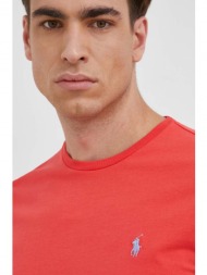 βαμβακερό μπλουζάκι polo ralph lauren χρώμα: κόκκινο 100% βαμβάκι