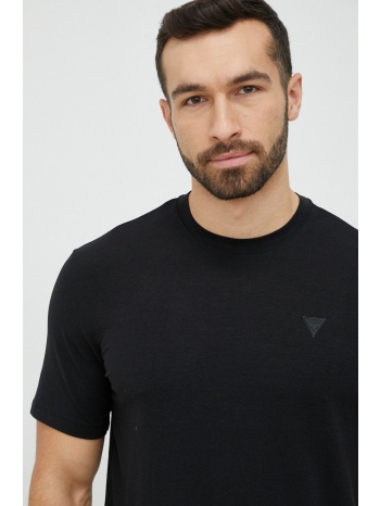 μπλουζάκι guess , χρώμα μαύρο 48% βαμβάκι, 47% modal, 5%