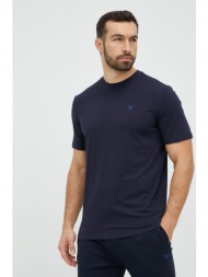 μπλουζάκι guess , χρώμα: ναυτικό μπλε 48% βαμβάκι, 47% modal, 5% σπαντέξ