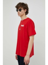 βαμβακερό μπλουζάκι levi`s , χρώμα: κόκκινο 100% βαμβάκι