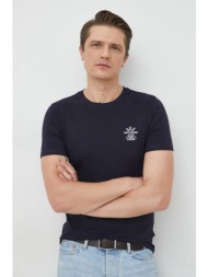 βαμβακερό μπλουζάκι guess χρώμα: ναυτικό μπλε 100% βαμβάκι