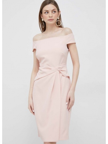 φόρεμα lauren ralph lauren χρώμα ροζ κύριο υλικό 89%