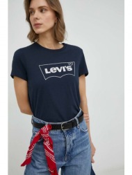 βαμβακερό μπλουζάκι levi`s χρώμα: ναυτικό μπλε 100% βαμβάκι