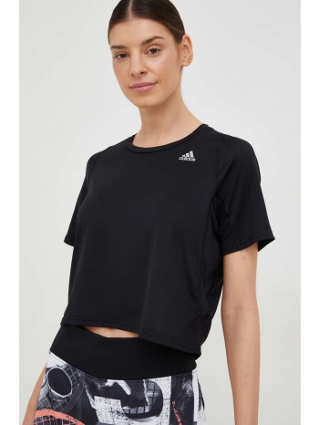 μπλουζάκι για τρέξιμο adidas performance fast χρώμα μαύρο