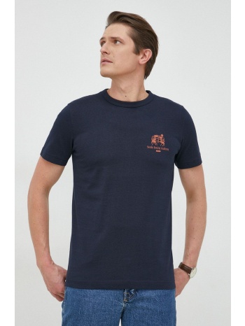 βαμβακερό μπλουζάκι selected homme χρώμα ναυτικό μπλε 50%