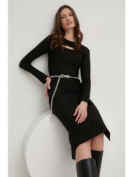 φόρεμα answear lab χρώμα: μαύρο 68% βισκόζη, 27% πολυαμίδη, 5% σπαντέξ