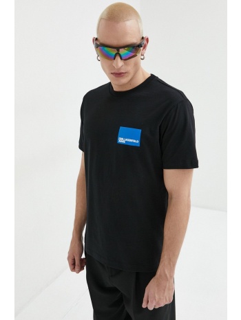 βαμβακερό μπλουζάκι karl lagerfeld jeans χρώμα μαύρο 100%