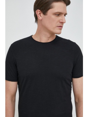 βαμβακερό μπλουζάκι sisley χρώμα μαύρο 100% βαμβάκι