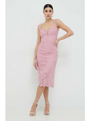φόρεμα bardot χρώμα ροζ κύριο υλικό 42% βαμβάκι, 30%