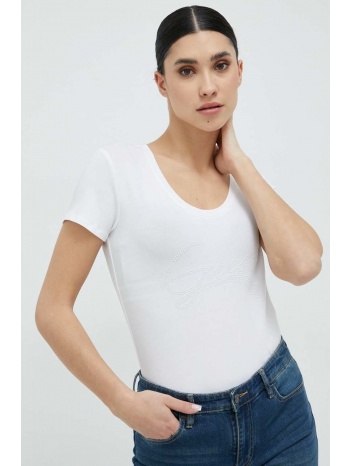 μπλουζάκι guess χρώμα άσπρο 95% βαμβάκι, 5% σπαντέξ