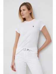 βαμβακερό μπλουζάκι polo ralph lauren χρώμα: άσπρο