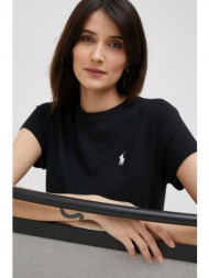 βαμβακερό μπλουζάκι polo ralph lauren χρώμα: μαύρο